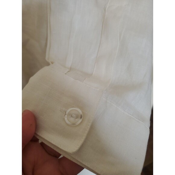 Finity 100% Linen Shirt Open Front Button Up Tunic Collared Vintage Womens 2XL - Picture 9 of 16